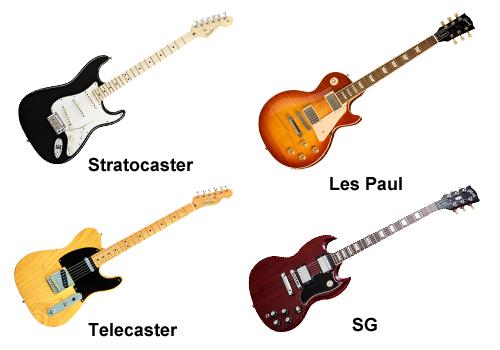 Modelos clásicos de guitarra eléctrica Fender y Gibson