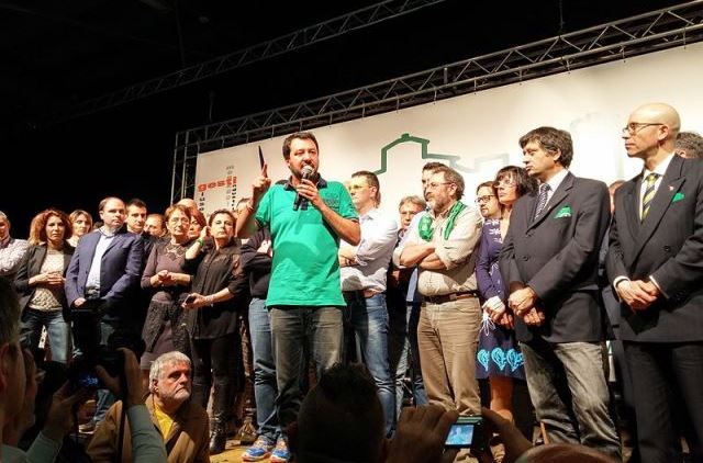 Matteo Salvini Cena di gala 30 anniversario Lega Nord Bergamo