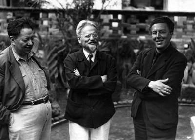 Diego Rivera, León Trotsky y André Breton 