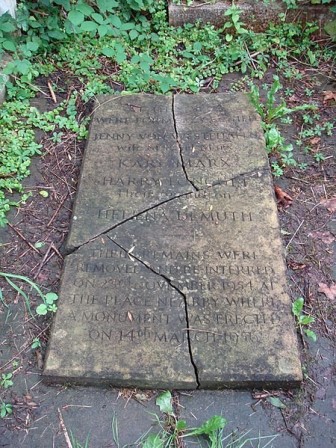 Lápida original de la tumba de Karl Marx y Jenny von Westphalen